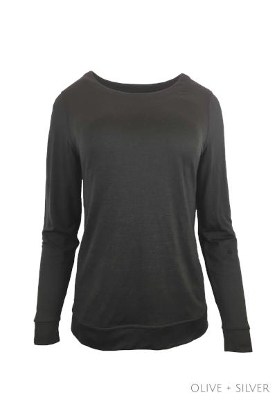 EBONY_MERINO JUMPER REVERSIBLE SPOT/PLAIN LONG SLEEVES CREW NECK ORION & SILVER _ _ Ebony Boutique NZ