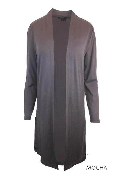 EBONY_MERINO LONGLINE CARDIGAN WITH SPLIT HEM LONG SLEEVES MOCHA _ _ Ebony Boutique NZ