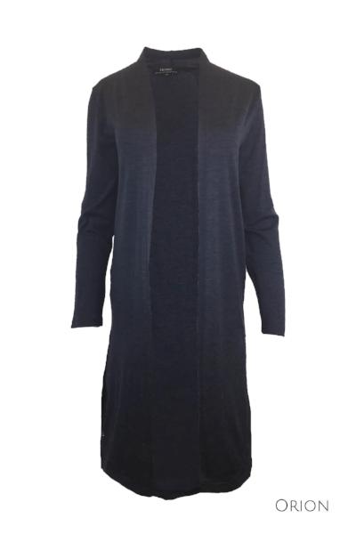 EBONY_MERINO LONGLINE CARDIGAN WITH SPLIT HEM LONG SLEEVES ORION _ _ Ebony Boutique NZ