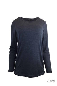 EBONY_WOMENS 100% MERINO WOOL (210) LONG SLEEVE SIDE BUTTON TOP _ _ Ebony Boutique NZ