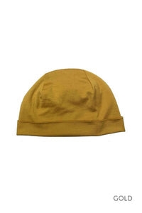 EBONY_100% MERINO BEANIE UNISEX CUFFED/SLOUCH GOLD _ _ Ebony Boutique NZ