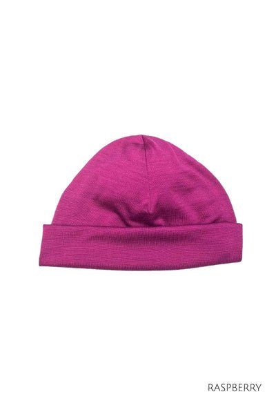 EBONY_100% MERINO BEANIE UNISEX CUFFED/SLOUCH RASPBERRY _ _ Ebony Boutique NZ