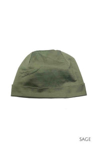 EBONY_100% MERINO BEANIE UNISEX CUFFED/SLOUCH SAGE _ _ Ebony Boutique NZ