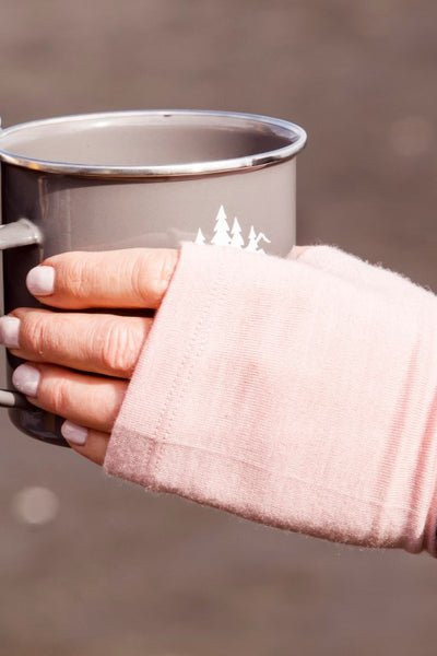 EBONY_MERINO WOOL FINGERLESS GLOVES WOMENS BLUSH _ _ Ebony Boutique NZ