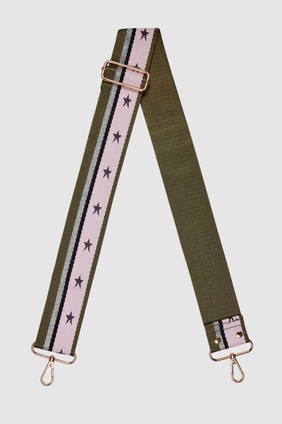 LOUENHIDE_MUNROE GUITAR STRAP PINK KHAKI _ _ Ebony Boutique NZ