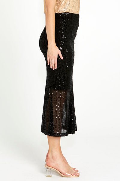 FATE + BECKER_NIGHTLIFE SEQUINNED MIDI SKIRT _ _ Ebony Boutique NZ
