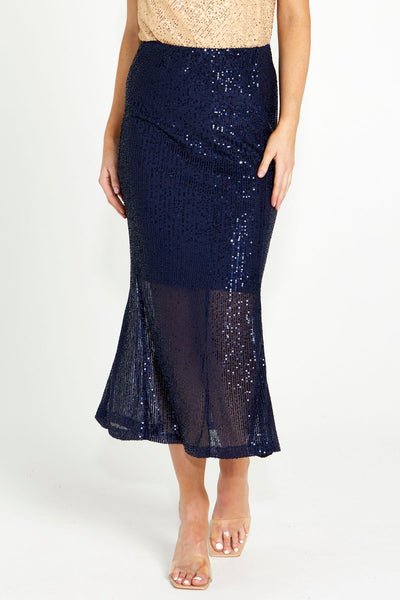 FATE + BECKER_NIGHTLIFE SEQUINNED MIDI SKIRT _ _ Ebony Boutique NZ