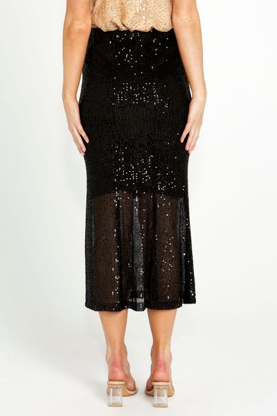 FATE + BECKER_NIGHTLIFE SEQUINNED MIDI SKIRT _ _ Ebony Boutique NZ