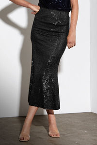 FATE + BECKER_NIGHTLIFE SEQUINNED MIDI SKIRT _ _ Ebony Boutique NZ