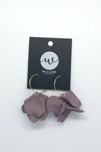 WILLOW COLLECTIVE_PEONY EARRINGS GOLD VINTAGE PLUM _ _ Ebony Boutique NZ