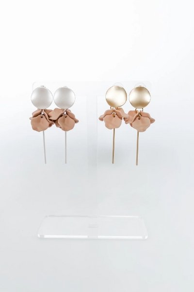 WILLOW COLLECTIVE_PETITE EARRINGS GOLD NUDE _ _ Ebony Boutique NZ