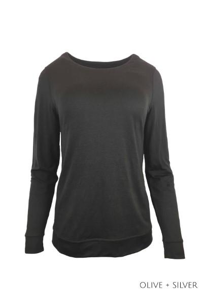 EBONY_REVERSIBLE SPOT/PLAIN MERINO JUMPER _ _ Ebony Boutique NZ