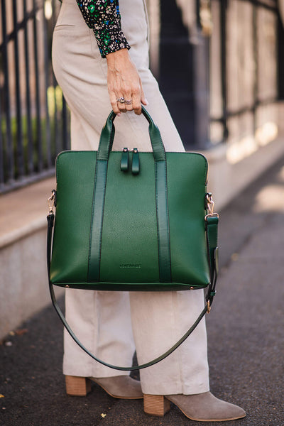 LOUENHIDE_RHODES LAPTOP BAG GREEN _ _ Ebony Boutique NZ