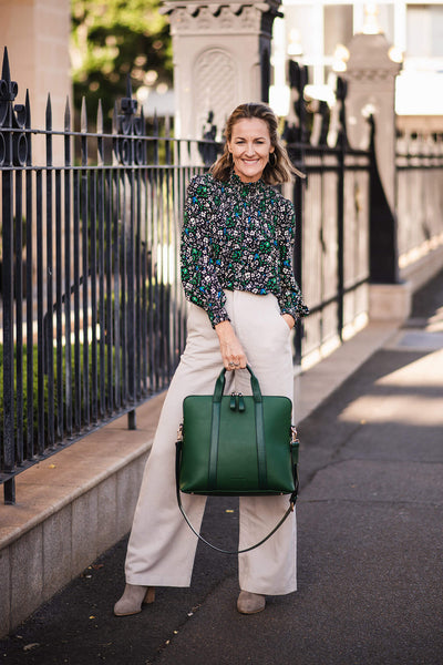 LOUENHIDE_RHODES LAPTOP BAG GREEN _ _ Ebony Boutique NZ