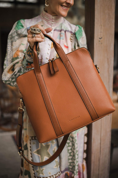 LOUENHIDE_RHODES LAPTOP BAG TAN _ _ Ebony Boutique NZ