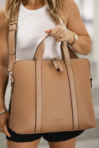 LOUENHIDE_RHODES LATTE LAPTOP BAG _ _ Ebony Boutique NZ
