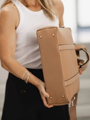 LOUENHIDE_RHODES LATTE LAPTOP BAG _ _ Ebony Boutique NZ