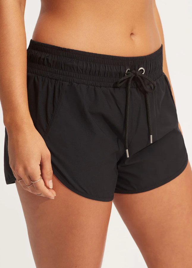 Seafolly Black Boardshorts Women's Swimwear New Zealand Ebony Boutique NZ