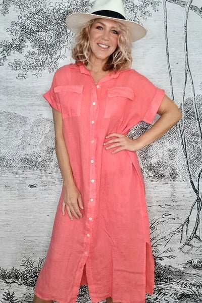 Womens coral store maxi dress