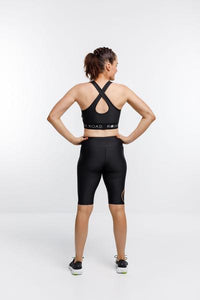 ROSE ROAD_SHORTIES BLACK WITH ROSE GOLD ROSE PRINT _ _ Ebony Boutique NZ