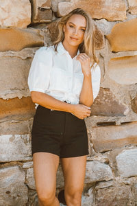 EBBY & I_Crop Shorts Button Fly _ _ Ebony Boutique NZ