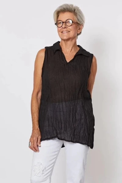 THREADZ_S/LESS CRUSHED SHIRT _ _ Ebony Boutique NZ