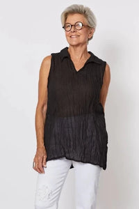 THREADZ_S/LESS CRUSHED SHIRT _ _ Ebony Boutique NZ