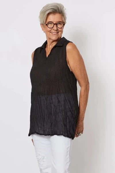 THREADZ_S/LESS CRUSHED SHIRT _ _ Ebony Boutique NZ