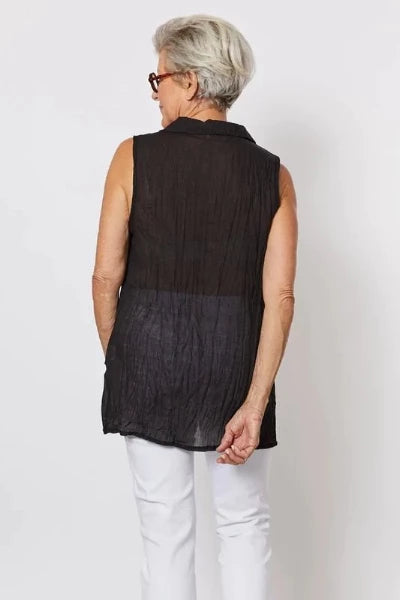 THREADZ_S/LESS CRUSHED SHIRT _ _ Ebony Boutique NZ