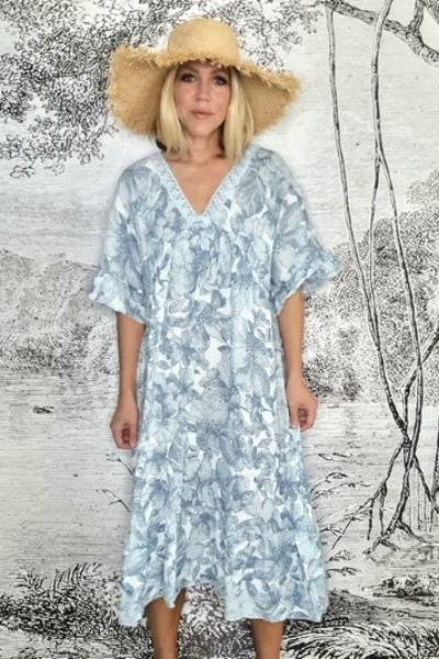 White linen hot sale flowing dress