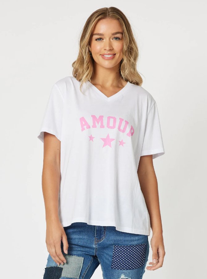THREADZ_AMOUR COTTON T-SHIRT _ AMOUR COTTON T-SHIRT _ Ebony Boutique NZ