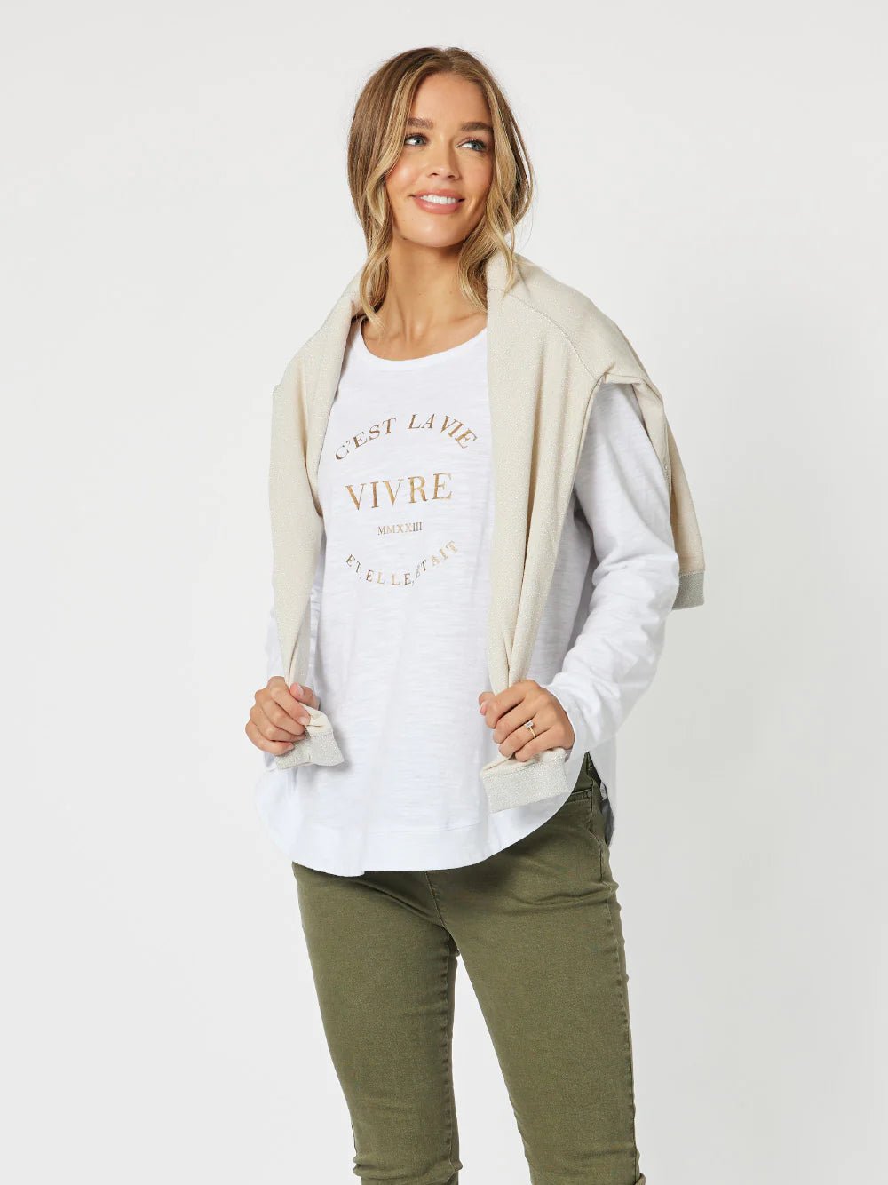 THREADZ_CEST LA VIE T-SHIRT _ CEST LA VIE T-SHIRT _ Ebony Boutique NZ