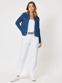 THREADZ_COLLARED DENIM JACKET DARK DENIM _ COLLARED DENIM JACKET DARK DENIM _ Ebony Boutique NZ