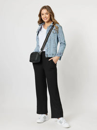 THREADZ_COLLARED DENIM JACKET DENIM _ COLLARED DENIM JACKET DENIM _ Ebony Boutique NZ