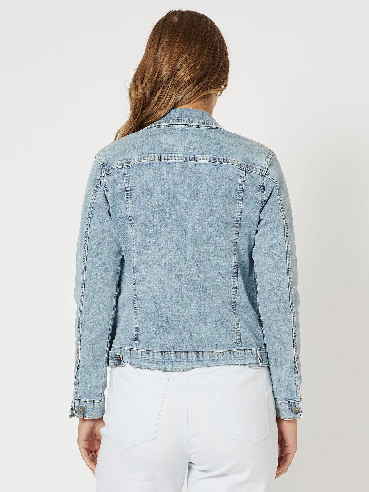THREADZ_COLLARED DENIM JACKET DENIM _ COLLARED DENIM JACKET DENIM _ Ebony Boutique NZ