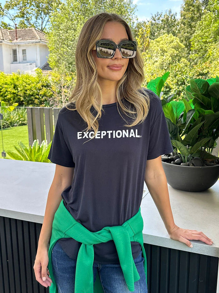 THREADZ_EXCEPTIONAL T-SHIRT NAVY _ EXCEPTIONAL T-SHIRT NAVY _ Ebony Boutique NZ