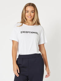 THREADZ_EXCEPTIONAL T-SHIRT WHITE _ EXCEPTIONAL T-SHIRT WHITE _ Ebony Boutique NZ