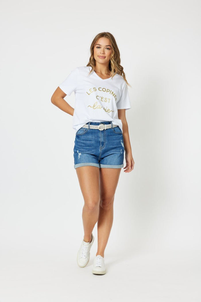 THREADZ_GINGER DENIM SHORT _ GINGER DENIM SHORT _ Ebony Boutique NZ