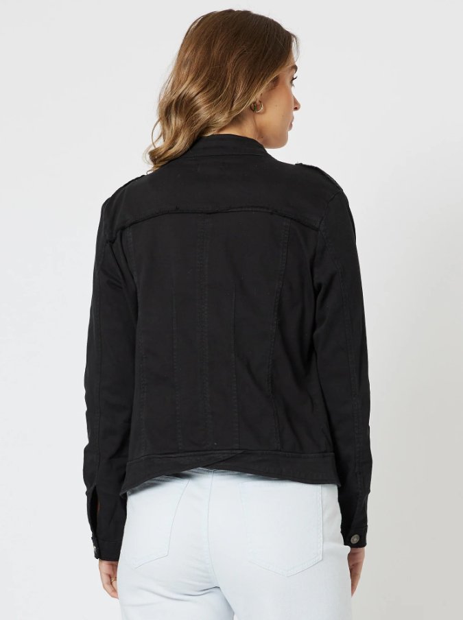 THREADZ_MILITARY DENIM JACKET _ MILITARY DENIM JACKET _ Ebony Boutique NZ