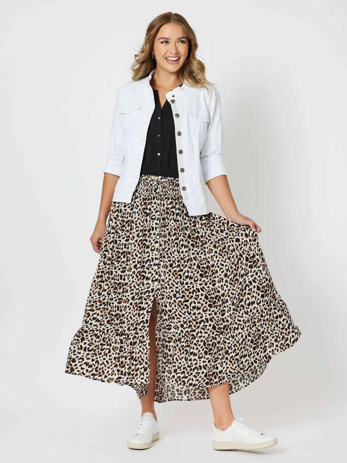 THREADZ_MILITARY DENIM JACKET WHITE _ MILITARY DENIM JACKET WHITE _ Ebony Boutique NZ