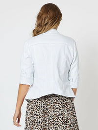 THREADZ_MILITARY DENIM JACKET WHITE _ MILITARY DENIM JACKET WHITE _ Ebony Boutique NZ