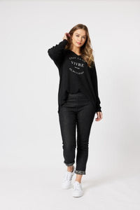 THREADZ_THREADZ REVERSIBLE JEAN BLACK _ _ Ebony Boutique NZ