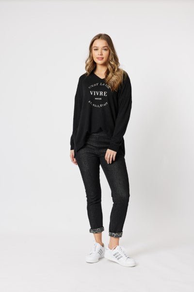 THREADZ_THREADZ REVERSIBLE JEAN BLACK _ _ Ebony Boutique NZ