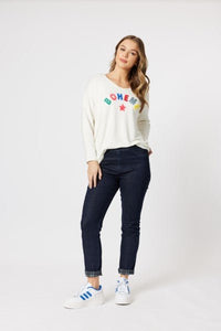 THREADZ_THREADZ REVERSIBLE JEAN NAVY _ _ Ebony Boutique NZ