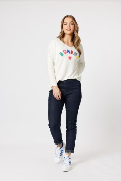THREADZ_THREADZ REVERSIBLE JEAN NAVY _ _ Ebony Boutique NZ