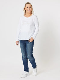 THREADZ_ROSE ALL DAY LONG SLEEVE T-SHIRT _ ROSE ALL DAY LONG SLEEVE T-SHIRT _ Ebony Boutique NZ