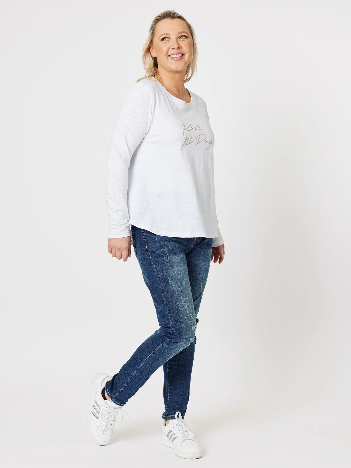 THREADZ_ROSE ALL DAY LONG SLEEVE T-SHIRT _ ROSE ALL DAY LONG SLEEVE T-SHIRT _ Ebony Boutique NZ