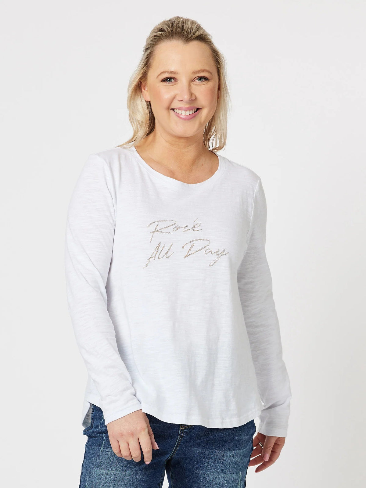 THREADZ_ROSE ALL DAY LONG SLEEVE T-SHIRT _ ROSE ALL DAY LONG SLEEVE T-SHIRT _ Ebony Boutique NZ