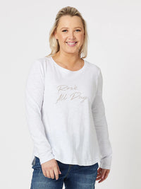 THREADZ_ROSE ALL DAY LONG SLEEVE T-SHIRT _ ROSE ALL DAY LONG SLEEVE T-SHIRT _ Ebony Boutique NZ