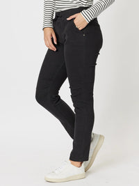 THREADZ_TIE FRONT JOGGER JEAN BLACK _ TIE FRONT JOGGER JEAN BLACK _ Ebony Boutique NZ